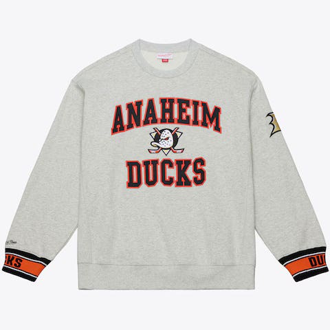 Anaheim Ducks Team Celebration Mitchell and Ness Crew Sweatshirt