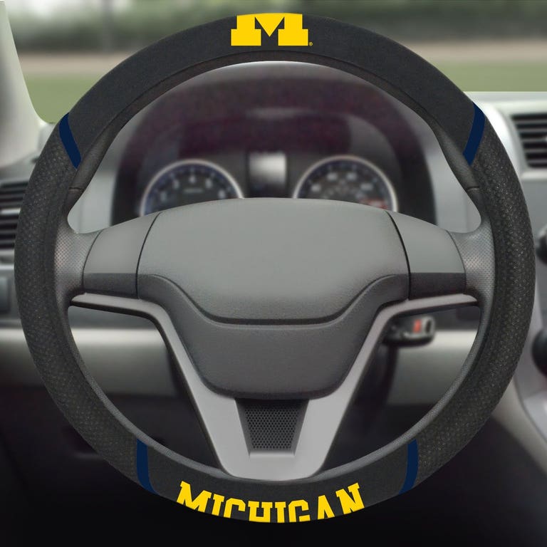 Michigan Wolverines Mesh Steering Wheel Cover/Stitched