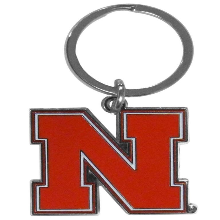 Nebraska Huskers Chrome Cut Logo Keychain