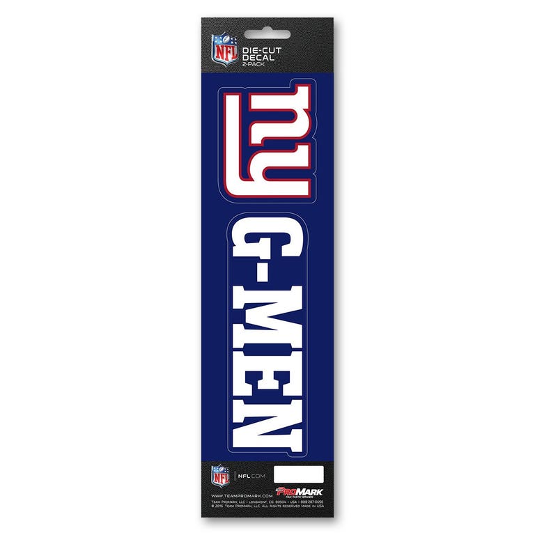New York Giants Slogan Die Cut Decal 2pk