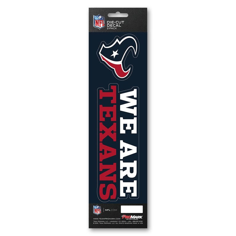 Houston Texans Slogan Die Cut Decal 2pk
