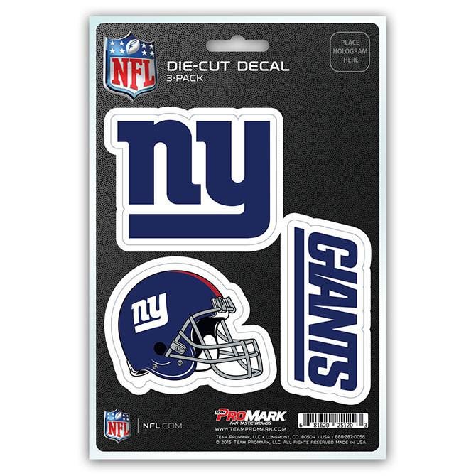 New York Giants Die Cut Team Decals 3pk