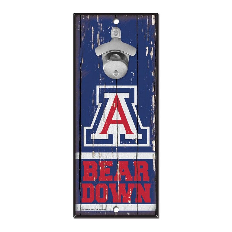 Arizona Wildcats Wood Bottle Opener 5x11"