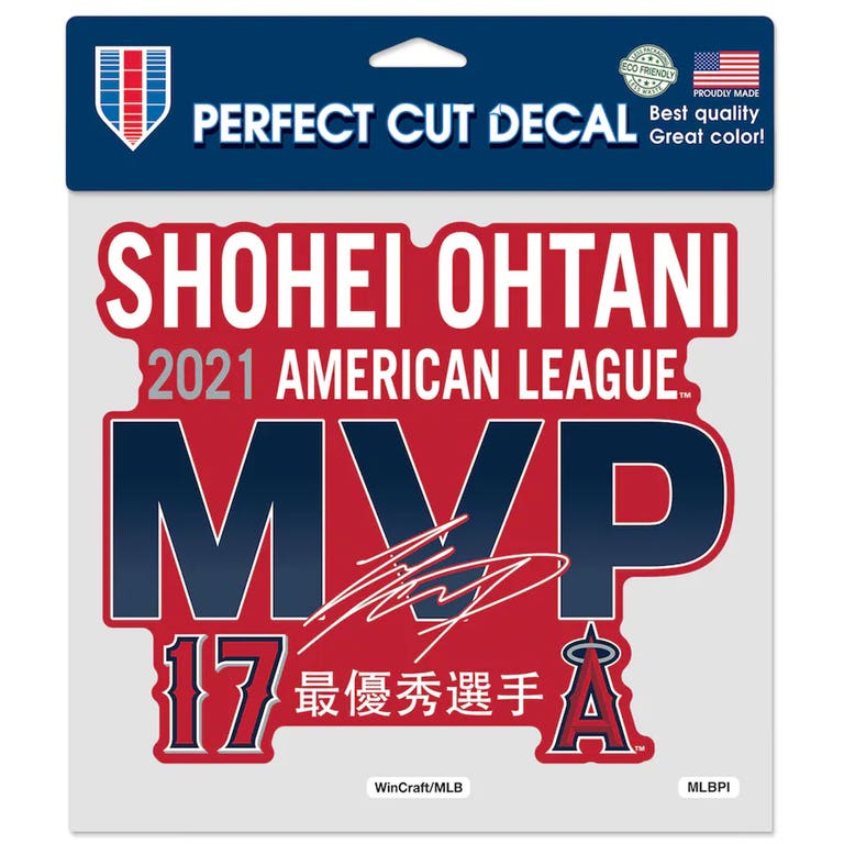 Los Angeles Angels Shohei Ohtani MVP Die Cut Decal