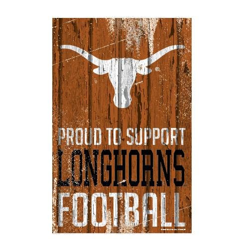 Texas Longhorns Proud to Support Wooden Sign 11x17"