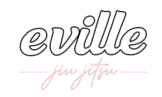 OG Eville Jiu Jitsu Cursive White Pink  Outline