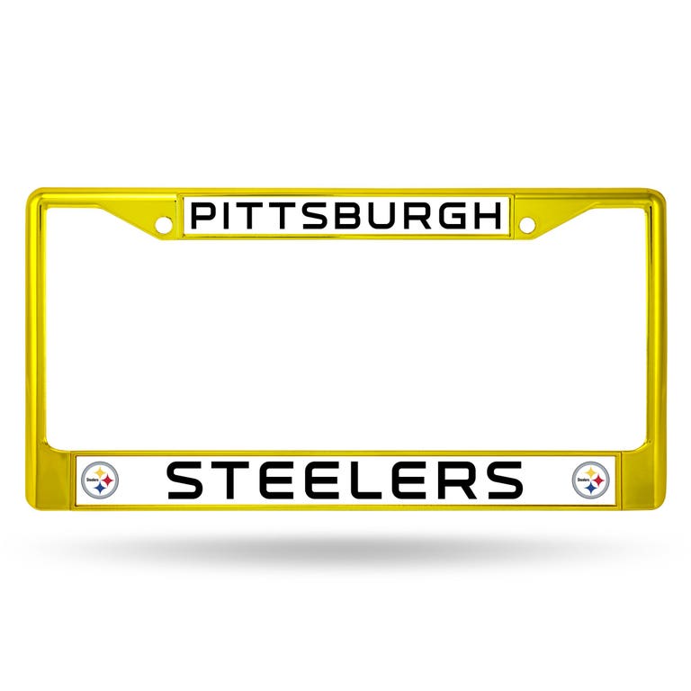 Pittsburgh Steelers Yellow Metal License Plate Frame