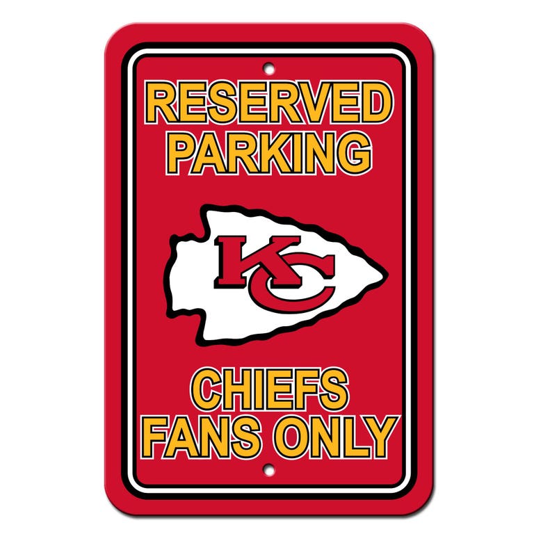 Kansas City Chiefs Sign Reserved Parking Sign 12x18"