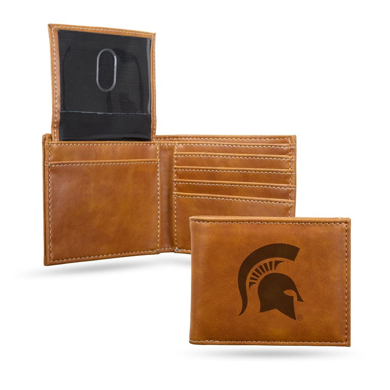 Michigan State Spartans Laser Engraved Billfold Leather Wallet