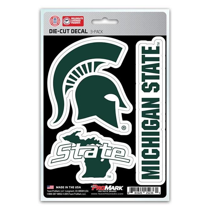 Michigan State Spartans Die Cut Team Decals 3pk