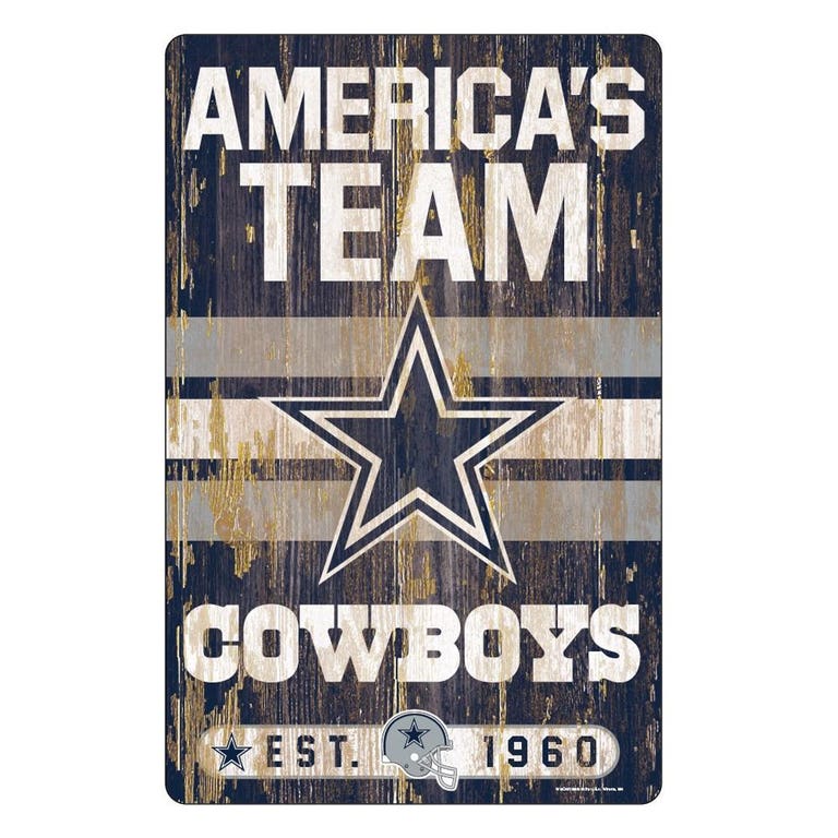 Dallas Cowboys Wood Slogan Sign 11x17"