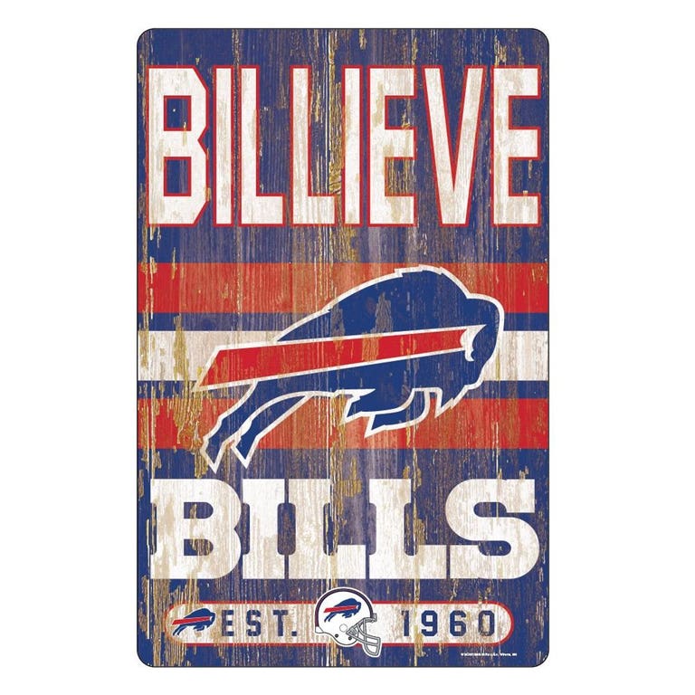 Buffalo Bills Wood Slogan Sign 11x17"