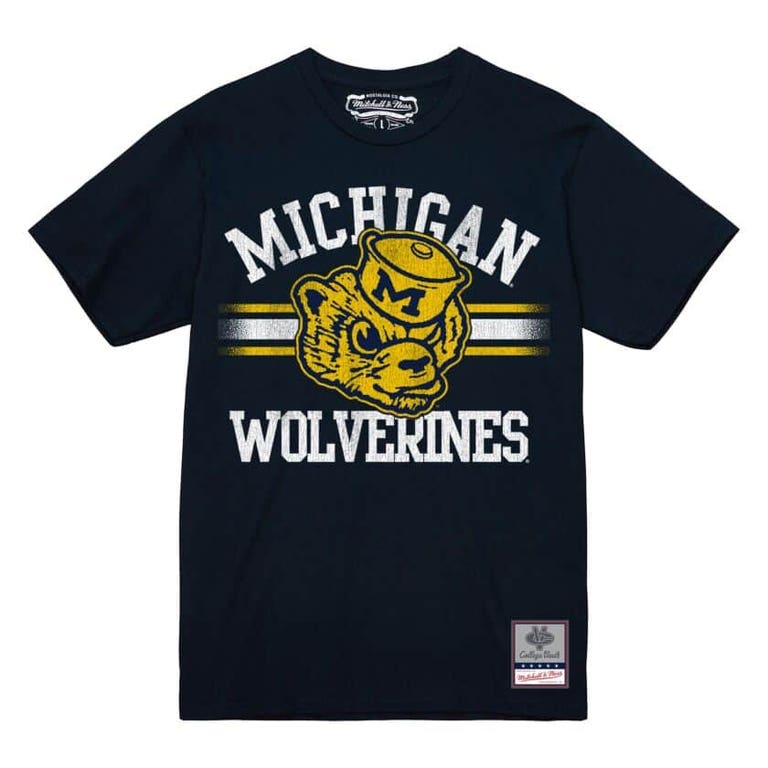 Michigan Wolverines Vintage Stripes Mitchell and Ness Shirt