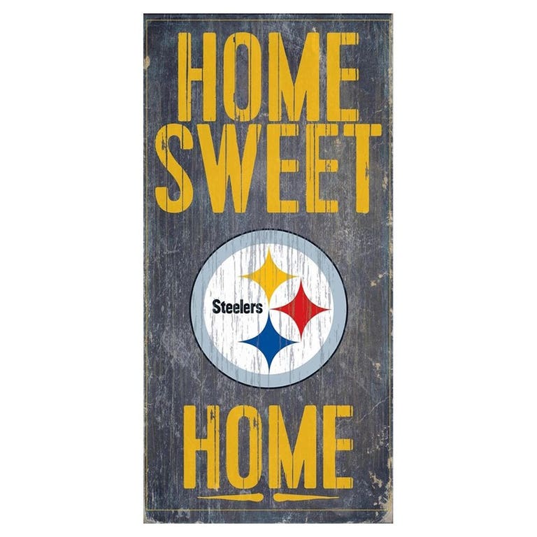 Pittsburgh Steelers Wood Home Sweet Home Sign 6x12"