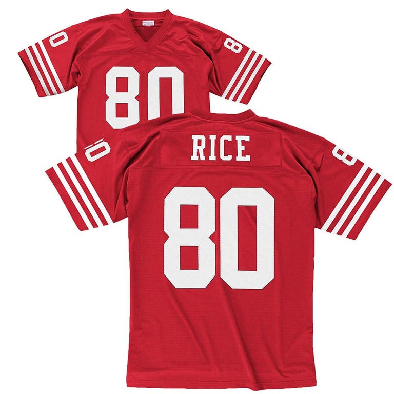 San Francisco 49ers 1990 Jerry Rice #80 Red Mitchell and Ness Jersey