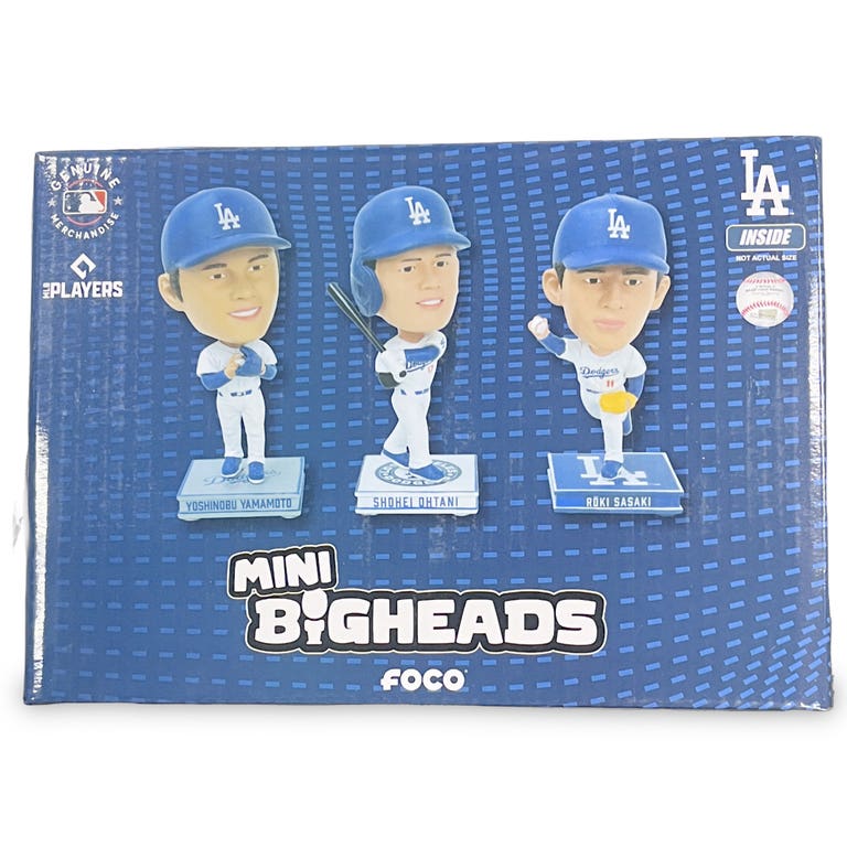Los Angeles Dodgers Japaneese Big 3 Ohtani, Yamamoto and Sasaki Mini Bobblehead Set