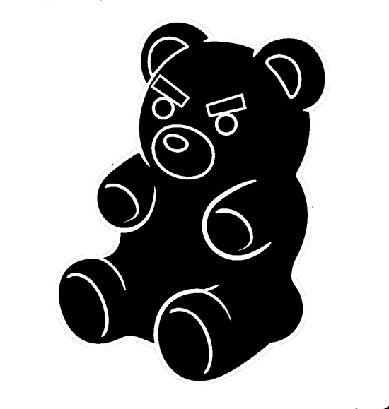 Angry Gummy Bear Negative