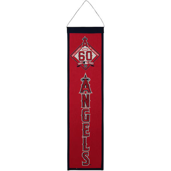 Los Angeles Angels 60th Anniversary Wool Evolution Banner 8x32"