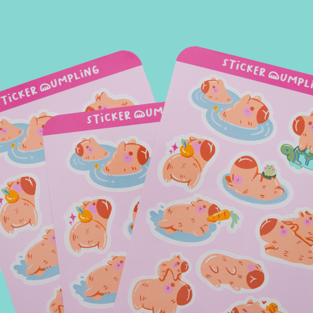 Capybara and Pals Sticker Sheet