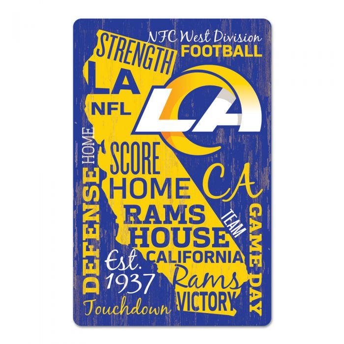 Los Angeles Rams Wood Wordage Sign 11x17"