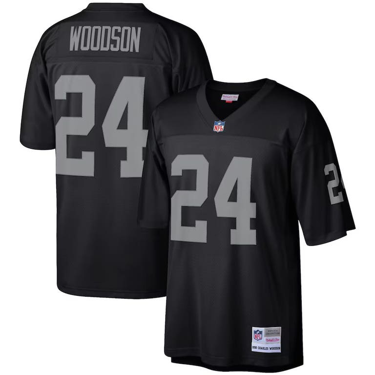 Oakland Raiders 1998 Charles Woodson #24 Black Mitchell and Ness Jersey